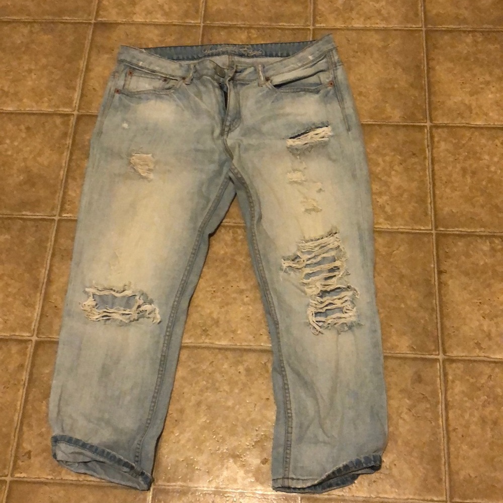 American Eagle ripped boyfriend jeans